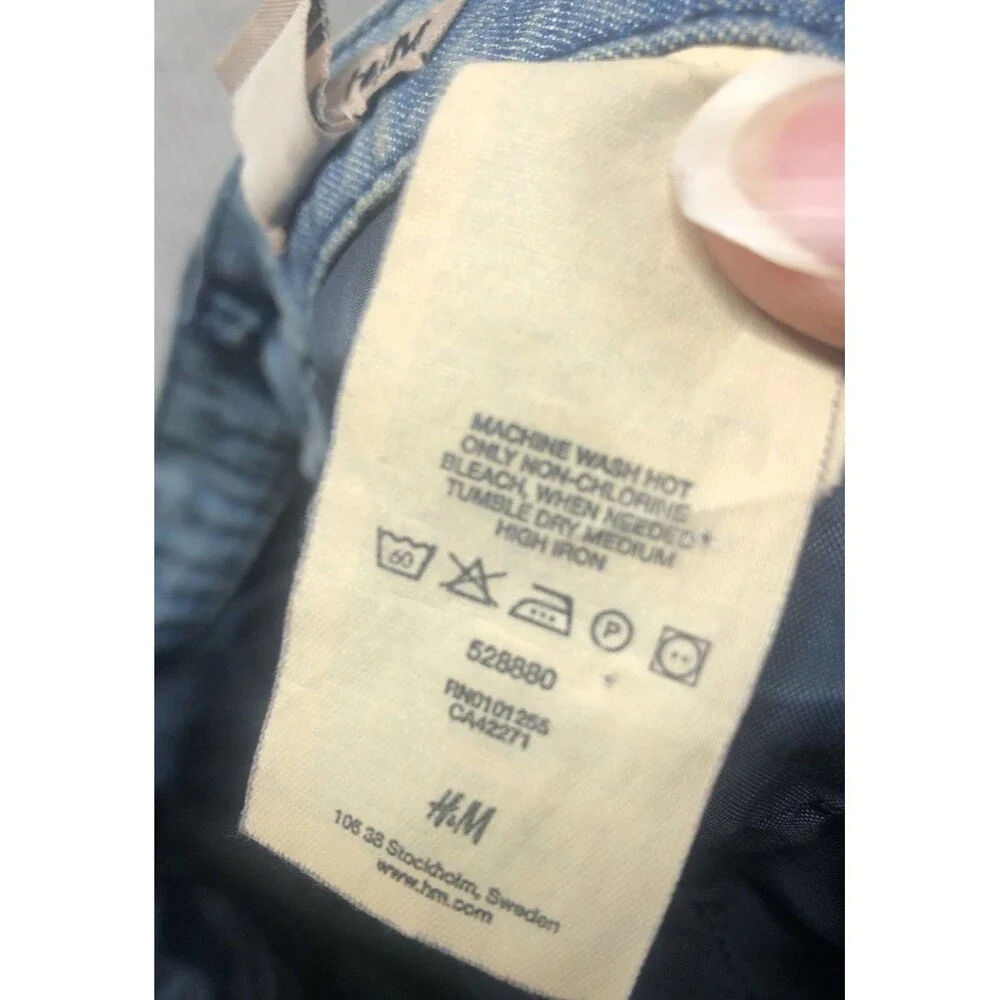 H&M Denim Bubble Skirt Size 10 Pockets Stained Thrashed - Picture 12 of 15